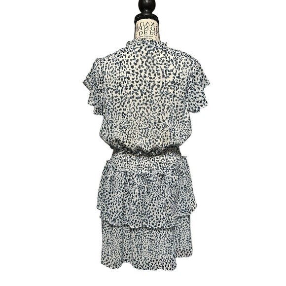 Slate & Willow Womens Blue/white Floral Layered Ruffle Boho‎ Coastal Vibe Large - Picture 5 of 12